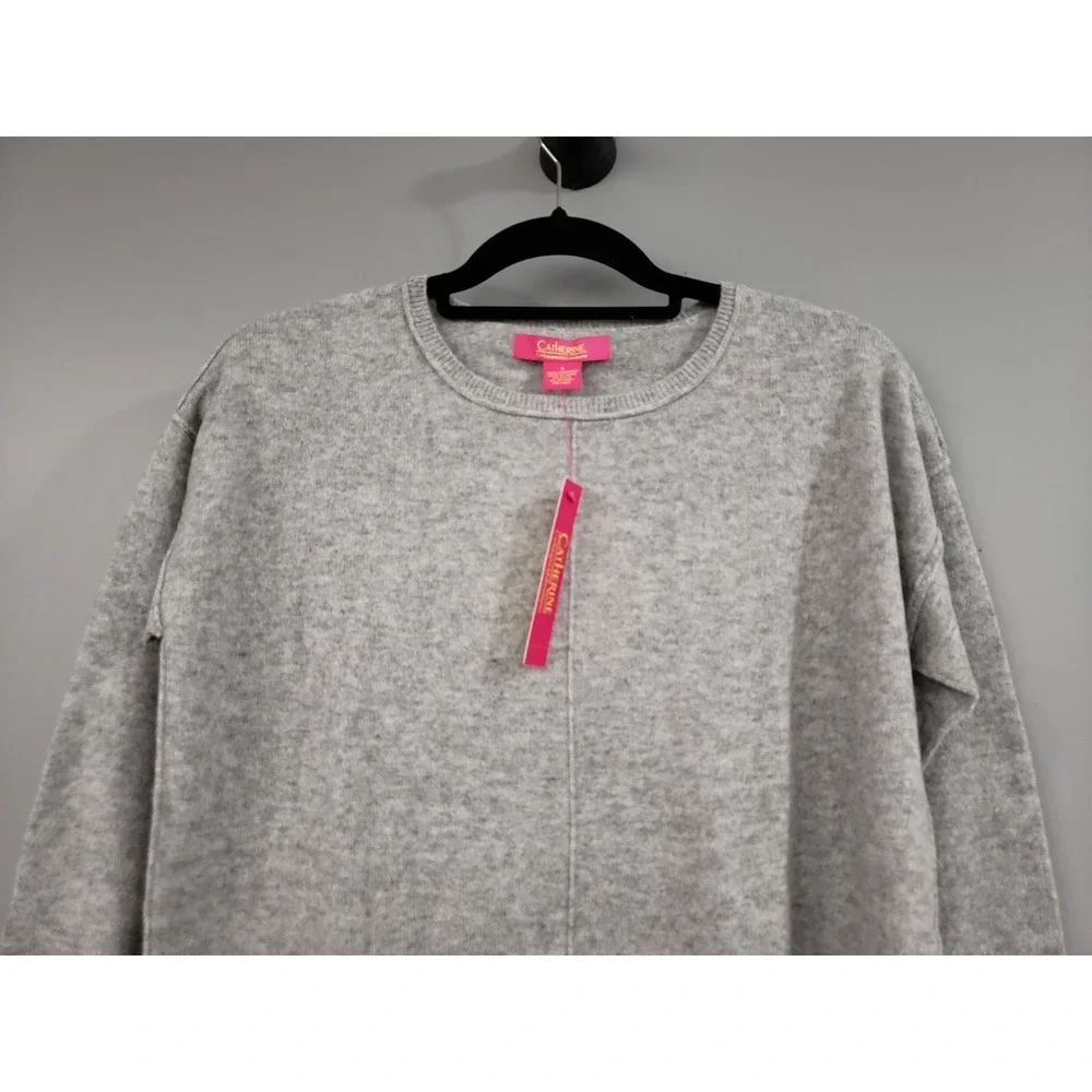 NEW SIZE SMALL Catherine Malandrino Cashmere Sweater Slight flint heathered gray
